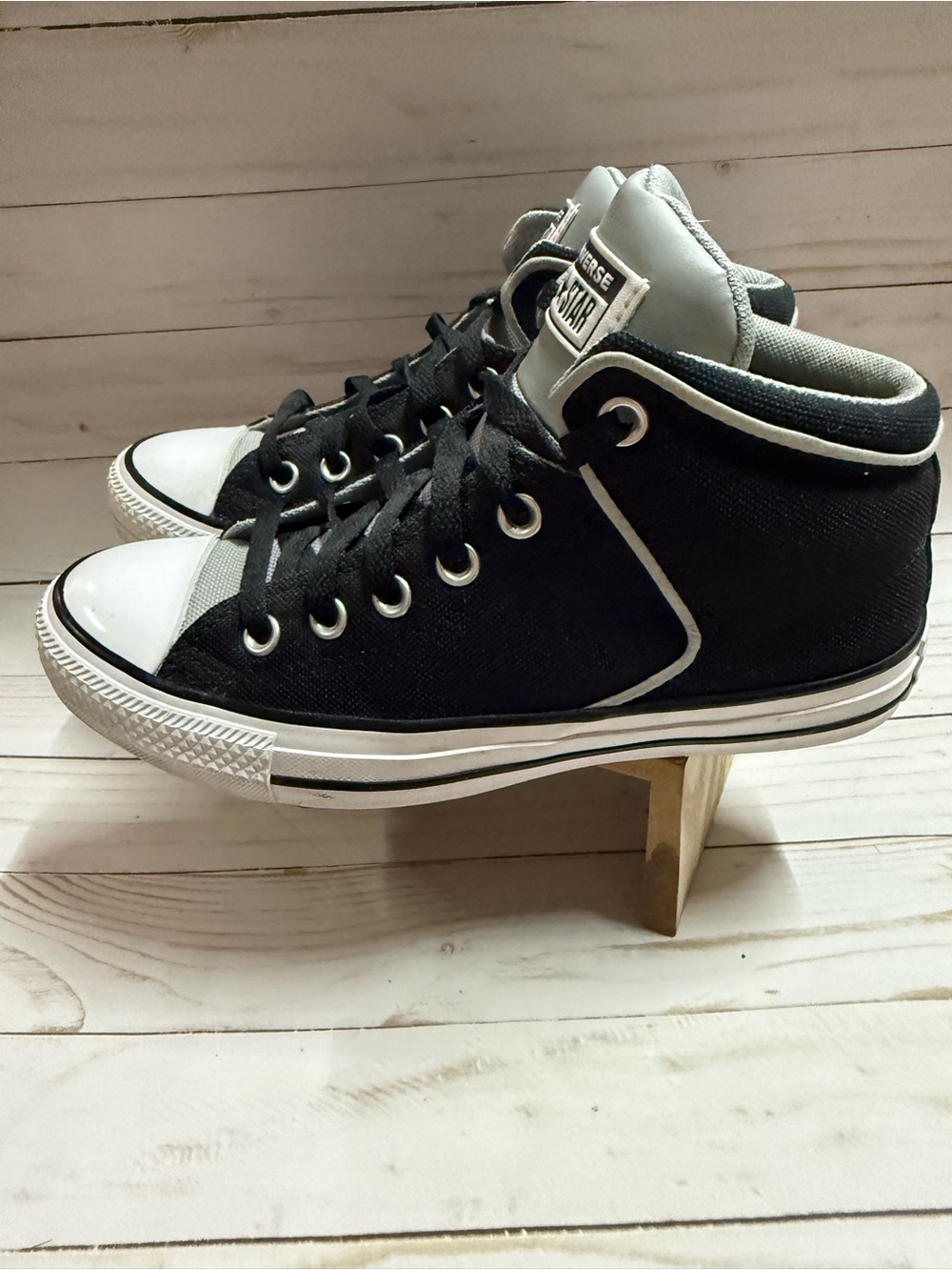 Converse Classic High-Top Canvas Sneakers - Black, White, Grey